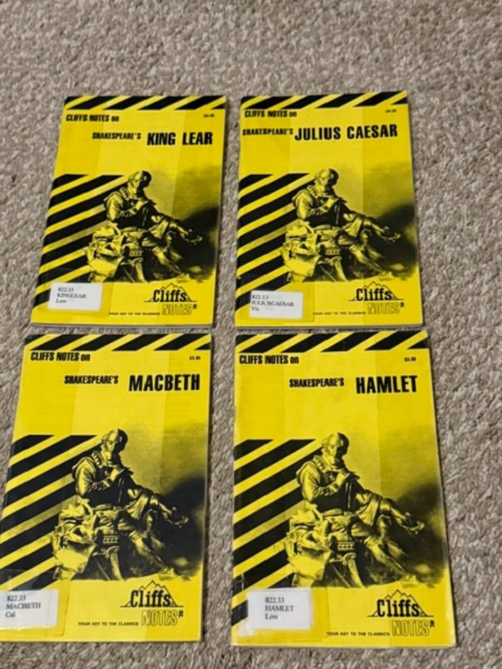 Cliffs Notes - Shakespeare's King Lear, Julius Caesar, Hamlet, MacBeth